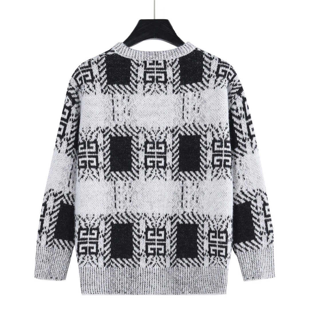 GIVENCHY/纪梵希 25Fw 满幅宫格马海毛针织毛衣