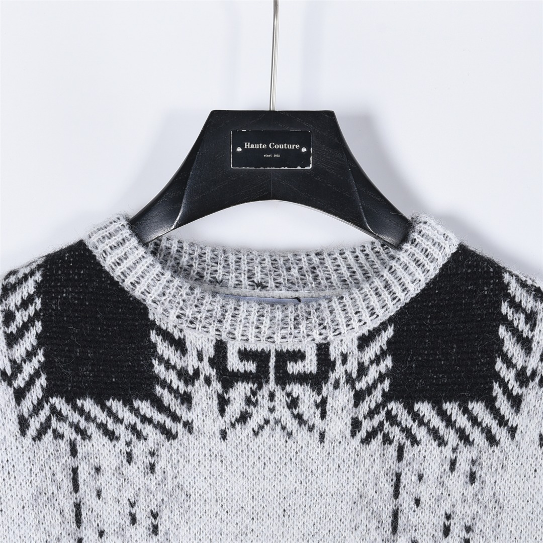GIVENCHY/纪梵希 25Fw 满幅宫格马海毛针织毛衣