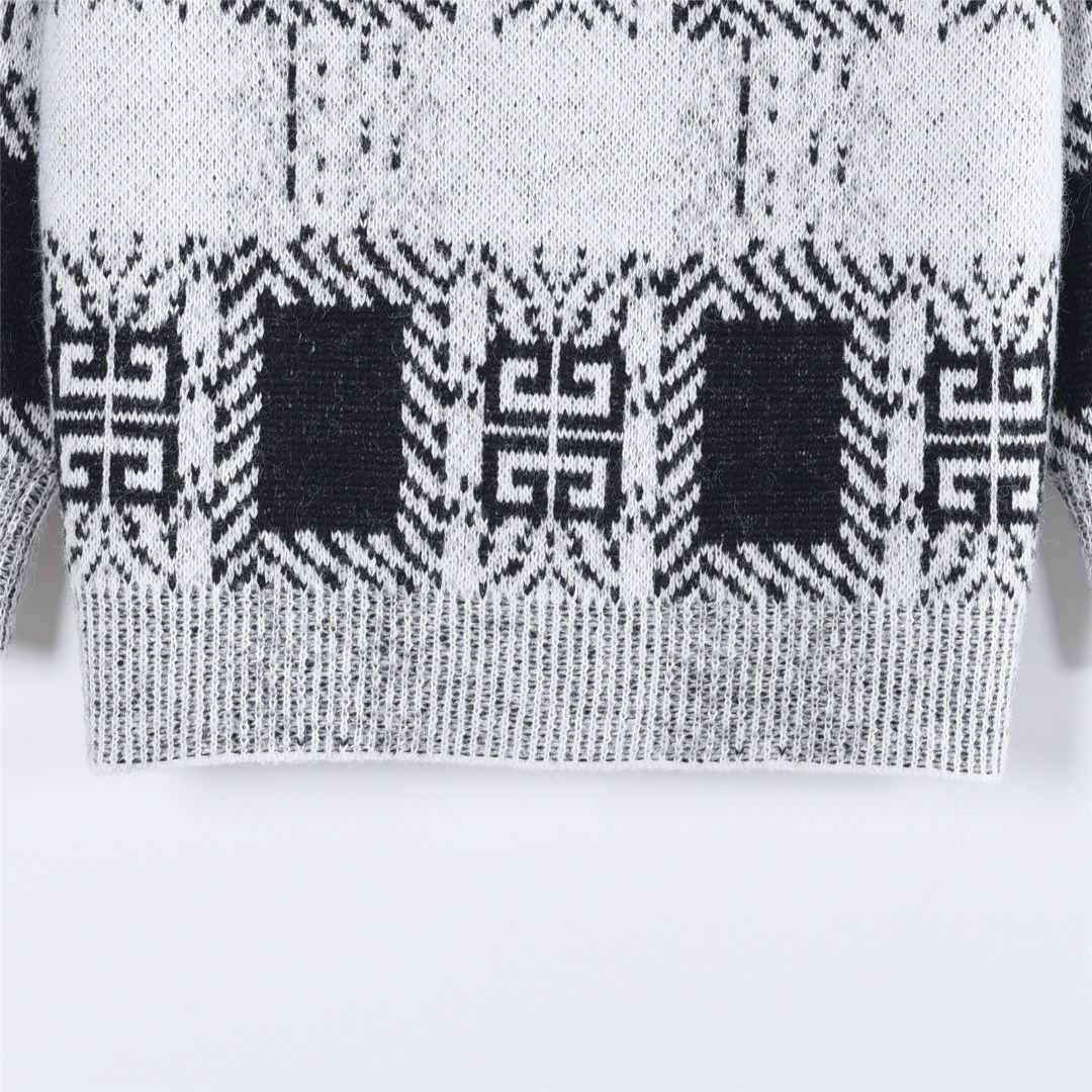GIVENCHY/纪梵希 25Fw 满幅宫格马海毛针织毛衣