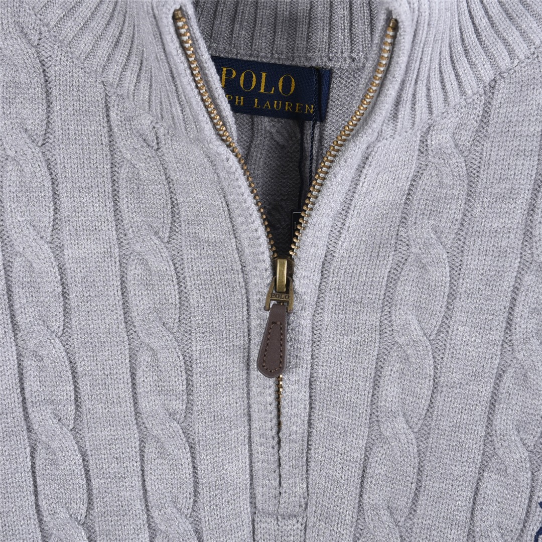 Ralph Lauren/拉夫劳伦 经典绞花半拉链毛衣