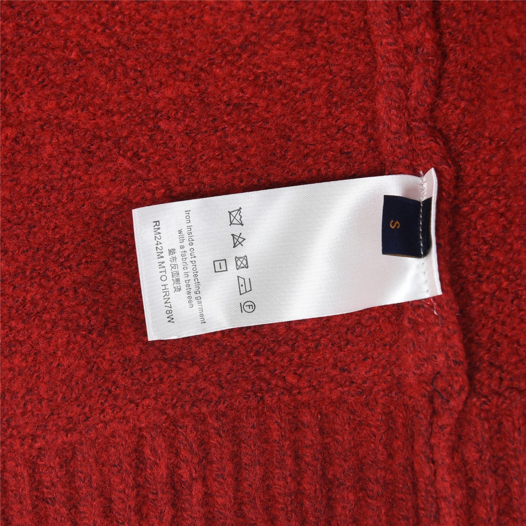 Louis Vuitton/路易威登 25Fw 提花大logo开衫毛衣 黑色 深灰 宝蓝 红色
