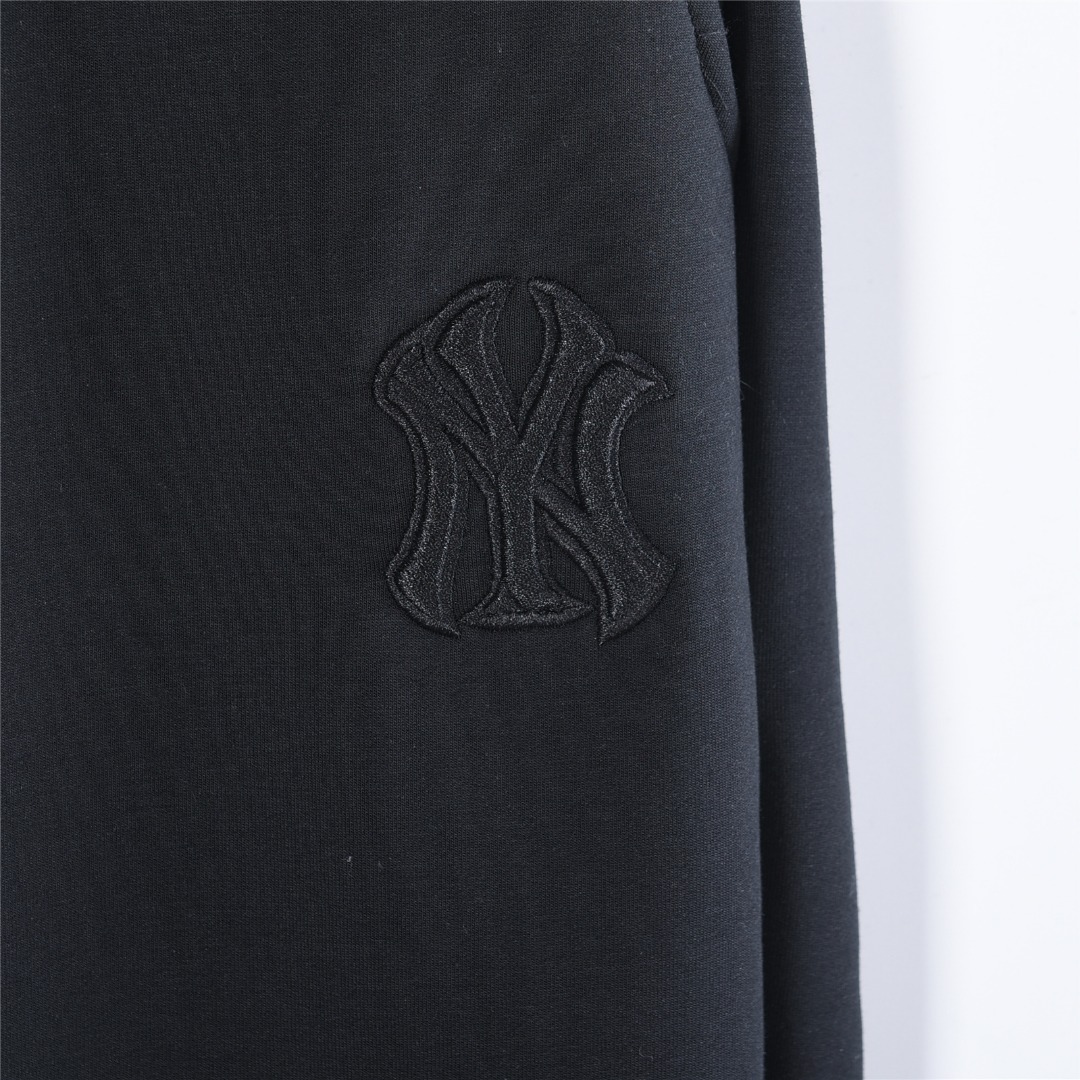 MLB /洋基队 暗纹logo字母刺绣加绒长裤