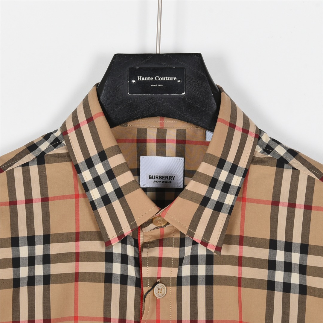Burberry/巴宝莉 门襟袖口织带格纹棉质长袖衬衫 Burberry/巴宝莉 门襟袖口织带格纹棉质长袖衬衫