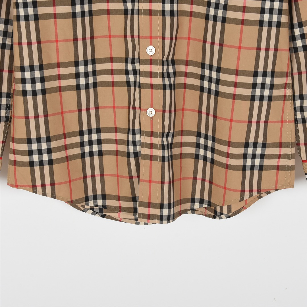 Burberry/巴宝莉 门襟袖口织带格纹棉质长袖衬衫 Burberry/巴宝莉 门襟袖口织带格纹棉质长袖衬衫