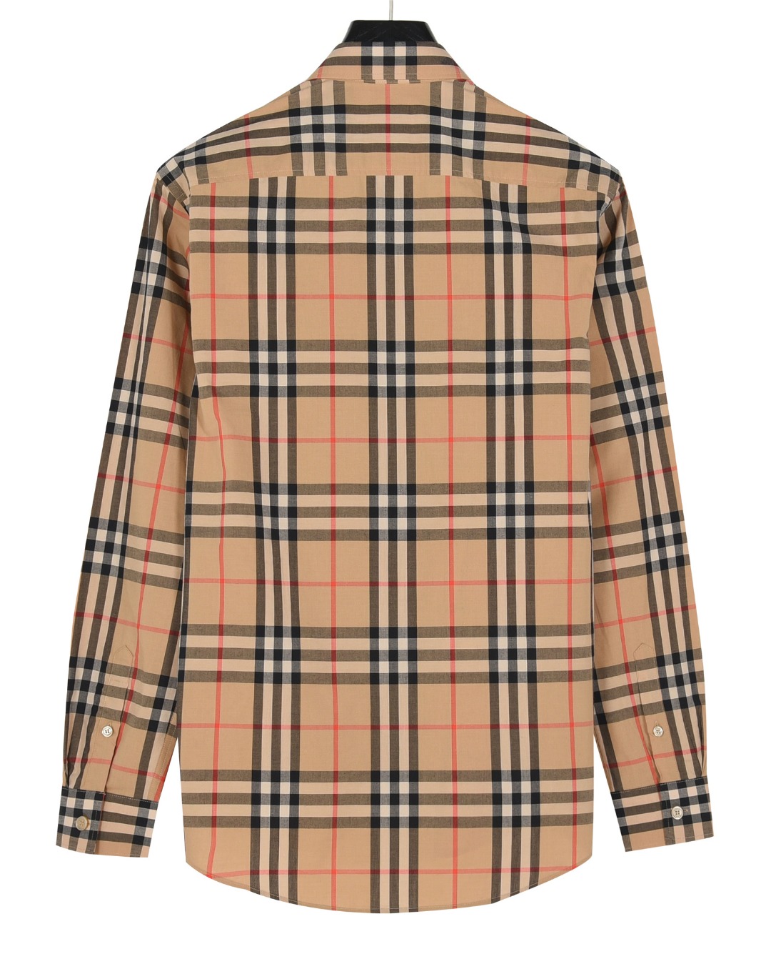 Burberry/巴宝莉 标签贴布格纹棉质长袖衬衫