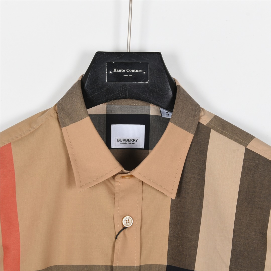 Burberry/巴宝莉 经典大格纹棉质衬衫 卡其 蓝色-莆田鞋,莆田鞋货源,高仿鞋,高仿鞋货源,安福档口,莆田高仿鞋,莆田鞋批发,高仿鞋批发,莆田高仿运动鞋,高仿运动鞋,莆田运动鞋 Burberry/巴宝莉 经典大格纹棉质衬衫 卡其 蓝色