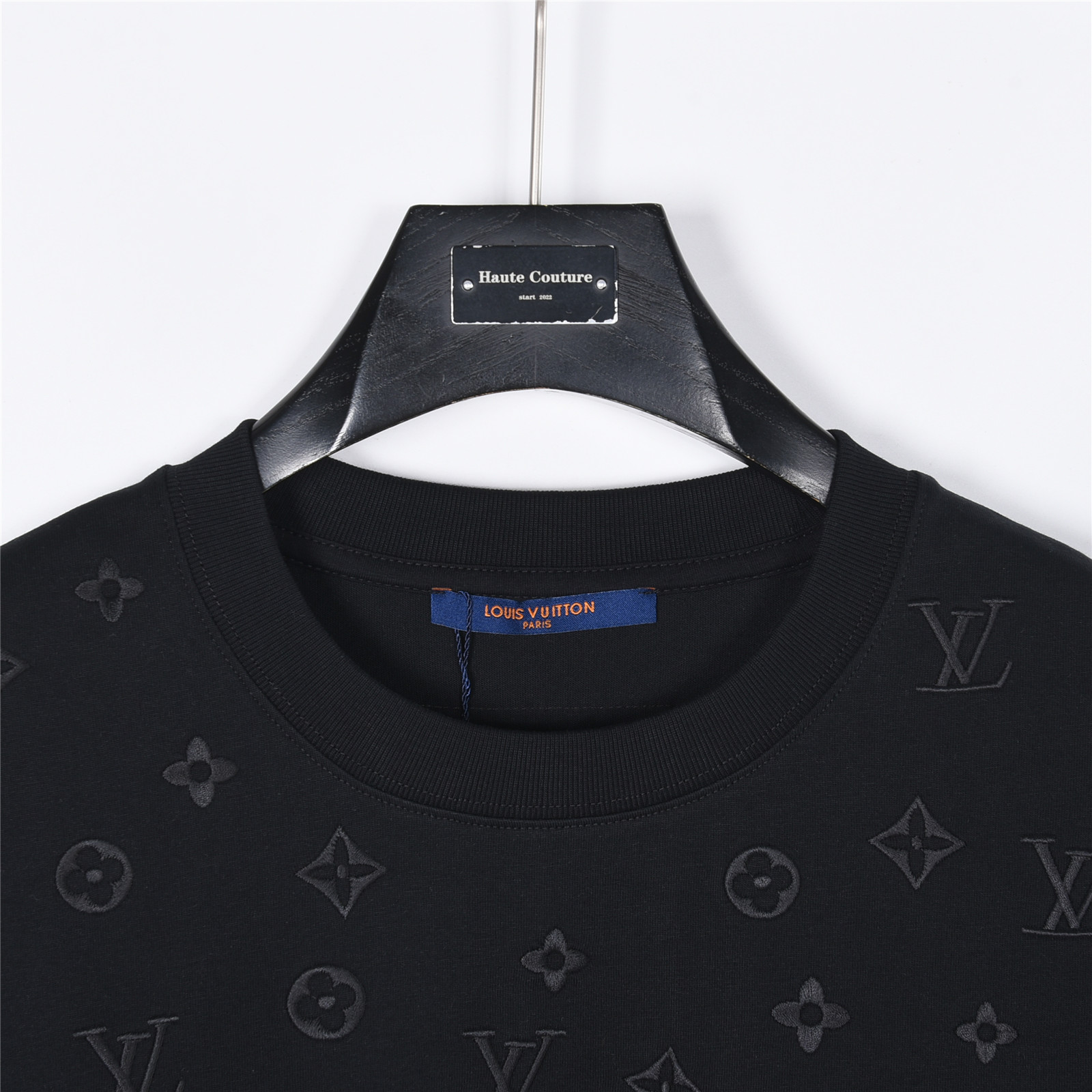 Louis Vuitton/路易威登 暗纹半身老花logo刺绣短袖T恤