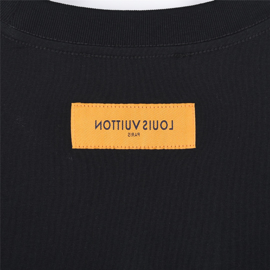 Louis Vuitton/路易威登 暗纹半身老花logo刺绣短袖T恤