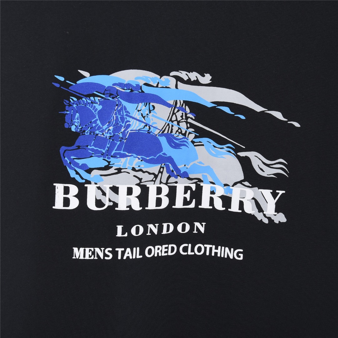Burberry/巴宝莉 重影重叠战马印花短袖T恤 黑色 白色-Chinese UA Cheap High Quatity Brand Clothes Bags handbags Sneakers wholesale wholesaler seller from China Factory suppliers Fashion Clothing Shoes best Quality Beautiful Price Burberry/巴宝莉 重影重叠战马印花短袖T恤 黑色 白色