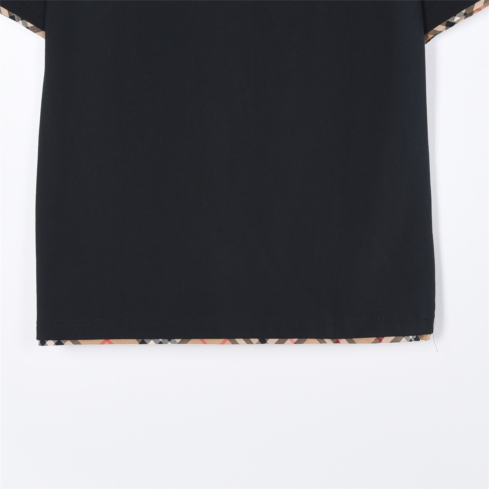 Burberry/巴宝莉 格纹饰边战马刺绣短袖T恤 白色 黑色-Top High Quatity Cheap Sneakers Fashion Clothing Clothes Bags handbags Shoes of all Brand wholesale With The best Quality And Beautiful Price from China Factory Chinese suppliers wholesaler seller Burberry/巴宝莉 格纹饰边战马刺绣短袖T恤 白色 黑色