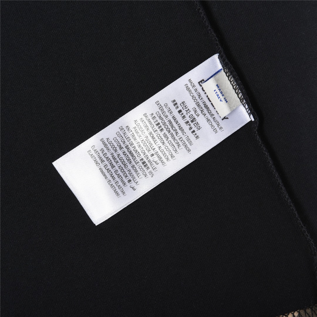 Burberry/巴宝莉 格纹饰边战马刺绣短袖T恤 白色 黑色-Top High Quatity Cheap Sneakers Fashion Clothing Clothes Bags handbags Shoes of all Brand wholesale With The best Quality And Beautiful Price from China Factory Chinese suppliers wholesaler seller Burberry/巴宝莉 格纹饰边战马刺绣短袖T恤 白色 黑色