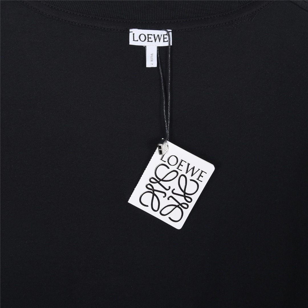 Loewe/罗意威 不规则徽标logo撞色发泡印花短袖T恤 白色 黑色 Loewe/罗意威 不规则徽标logo撞色发泡印花短袖T恤 白色 黑色