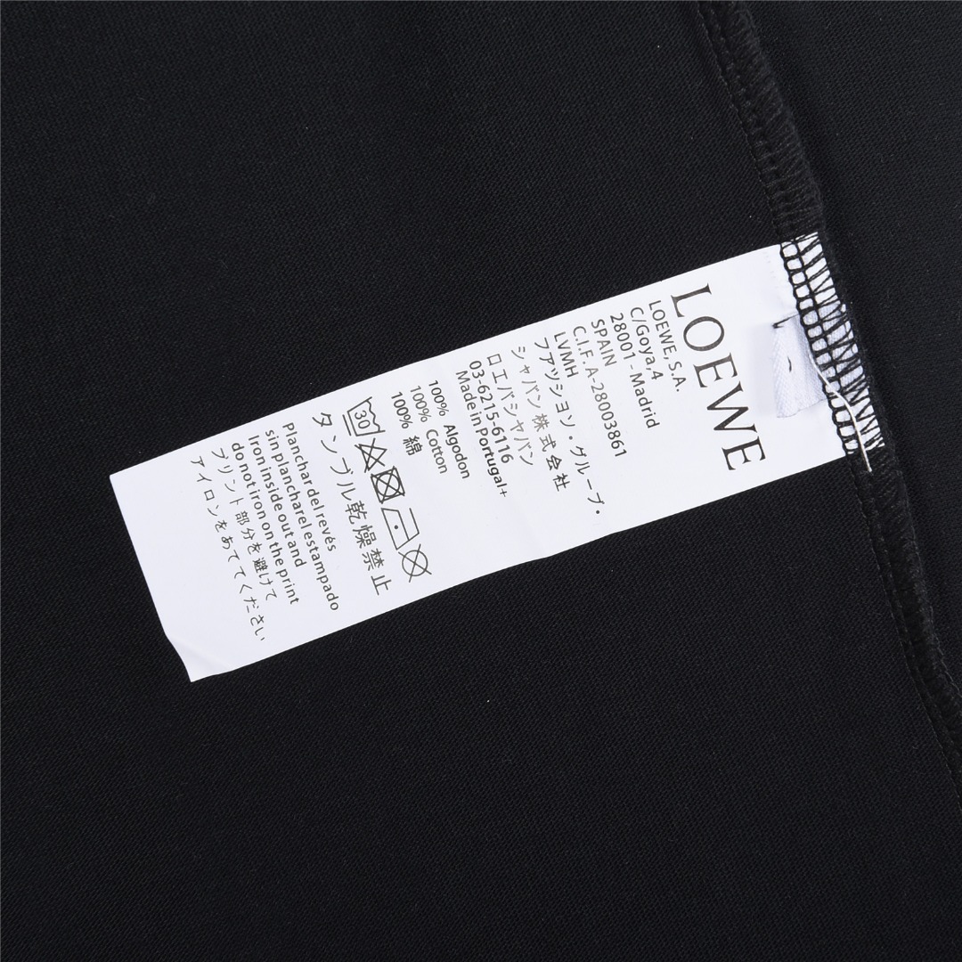 Loewe/罗意威 不规则徽标logo撞色发泡印花短袖T恤 白色 黑色 Loewe/罗意威 不规则徽标logo撞色发泡印花短袖T恤 白色 黑色