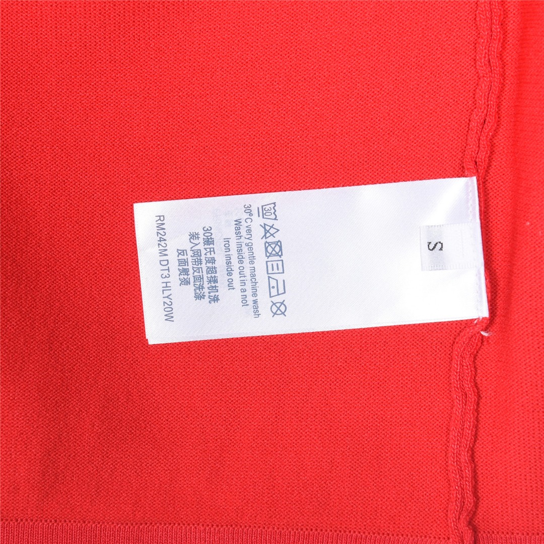 LouisVuitton/路易威登 字母重影提花针织短袖T恤 红色 黑色 LouisVuitton/路易威登 字母重影提花针织短袖T恤 红色 黑色