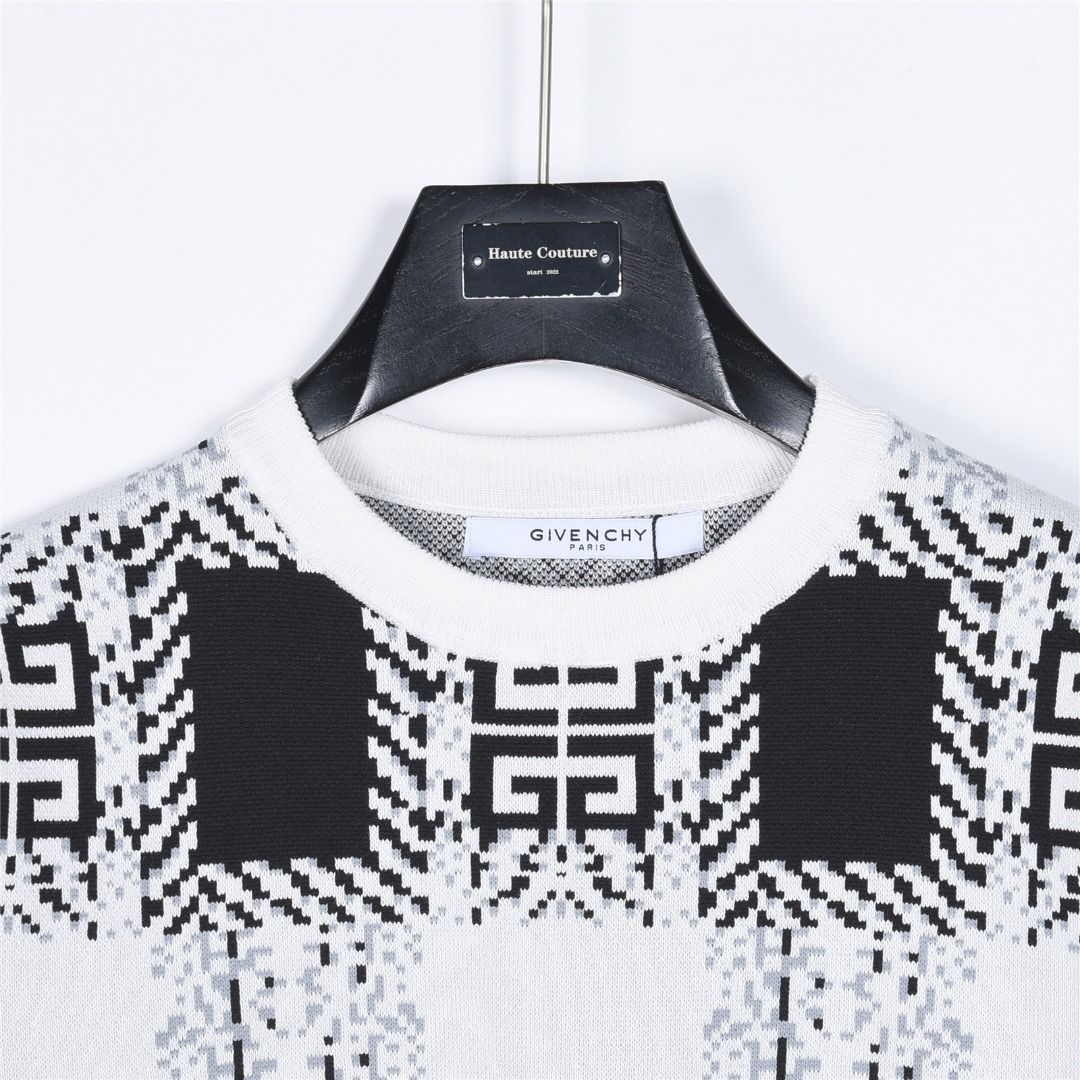 GIVENCHY/纪梵希 满幅宫格提花针织短袖T恤-Top High Quatity Cheap Sneakers Fashion Clothing Clothes Bags handbags Shoes of all Brand wholesale With The best Quality And Beautiful Price from China Factory Chinese suppliers wholesaler seller GIVENCHY/纪梵希 满幅宫格提花针织短袖T恤