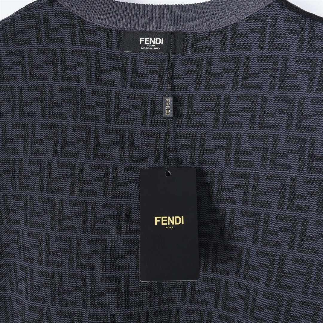 Fendi/芬迪 FF提花满印针织短袖T恤 藏青-Chinese UA Cheap High Quatity Brand Clothes Bags handbags Sneakers wholesale wholesaler seller from China Factory suppliers Fashion Clothing Shoes best Quality Beautiful Price Fendi/芬迪 FF提花满印针织短袖T恤 藏青