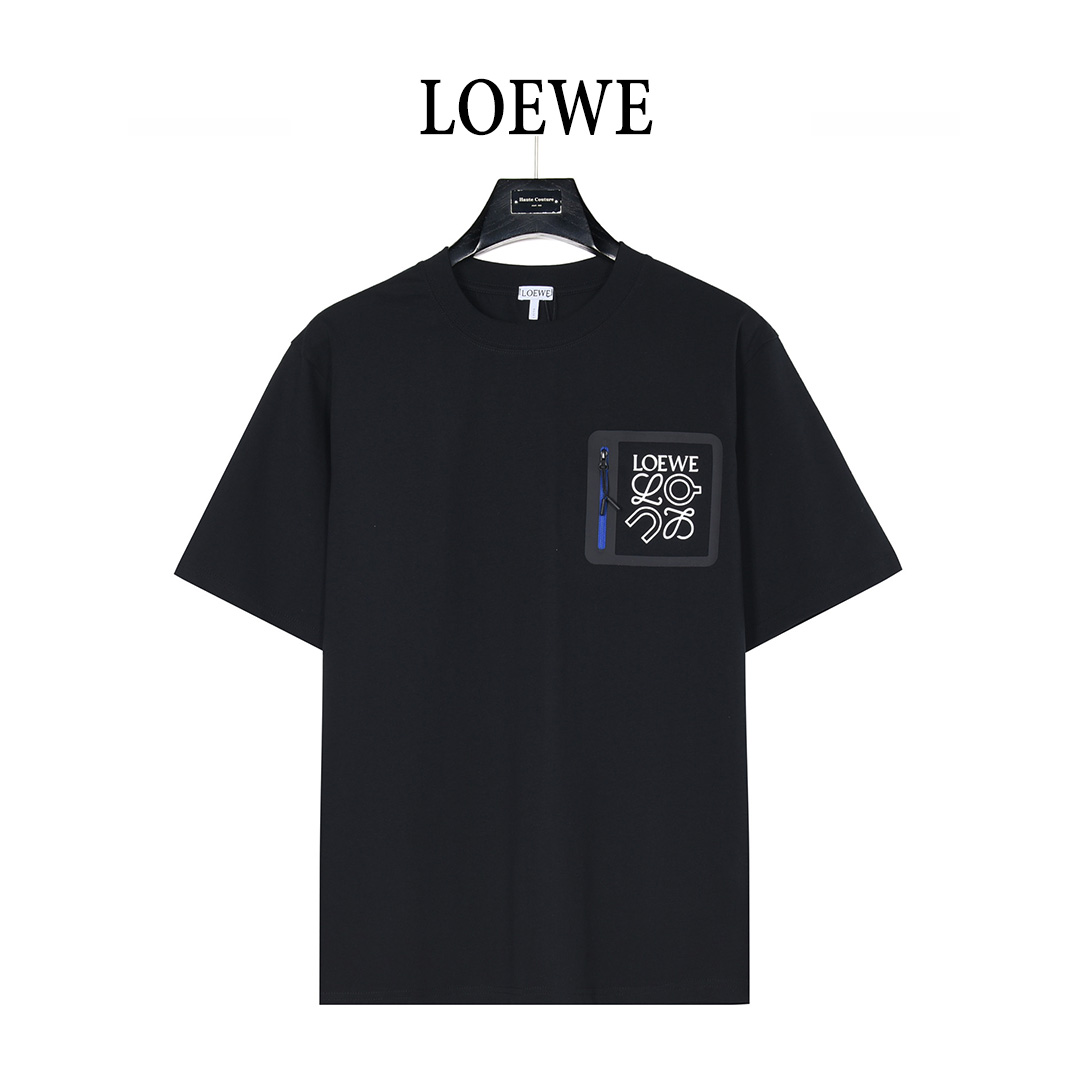 Loewe/罗意威&昂跑 联名拉链口袋徽标压胶短袖T恤
