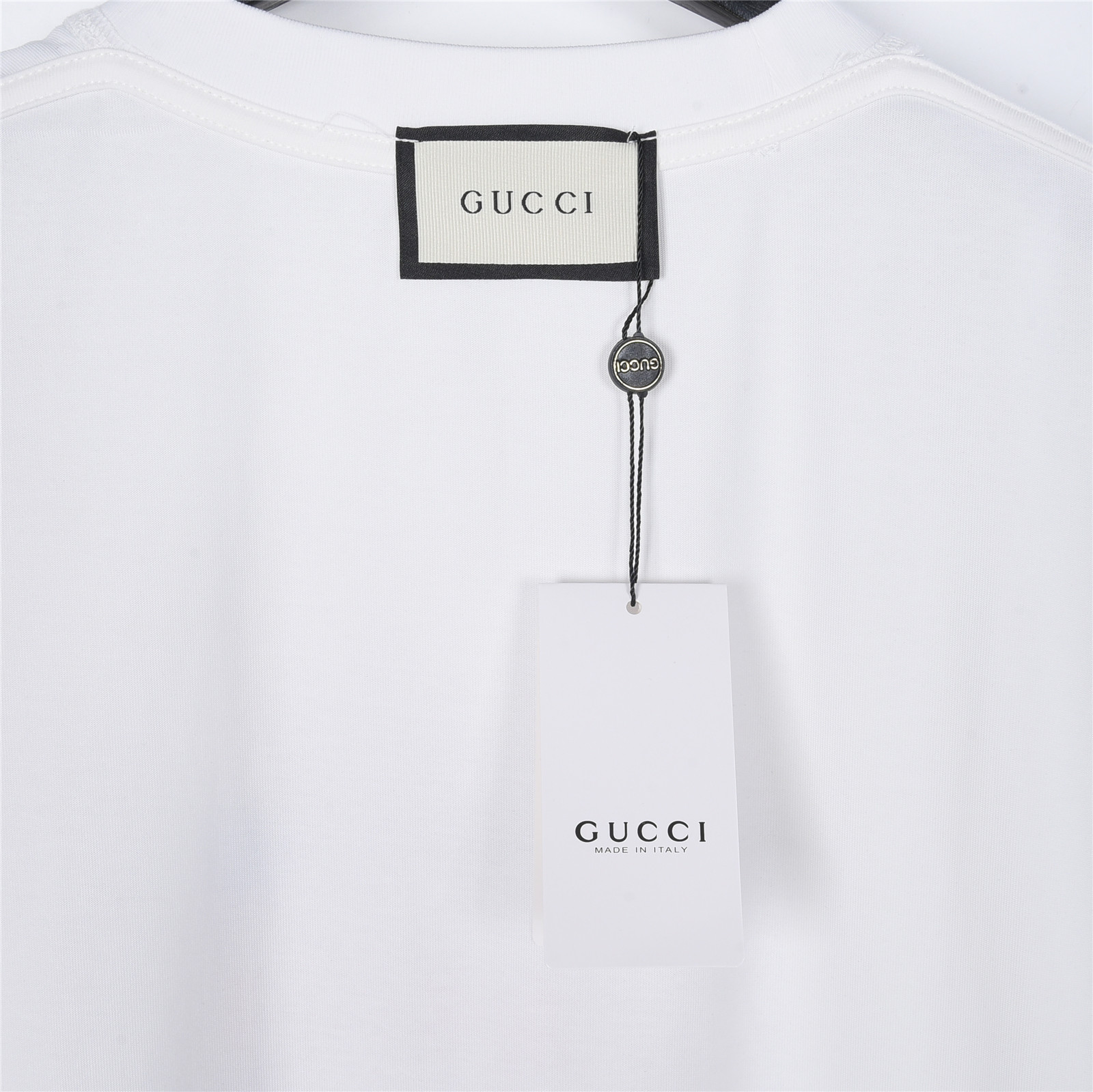 Gucci/古驰 互扣双G方块印花短袖T恤 白红 白蓝 白紫