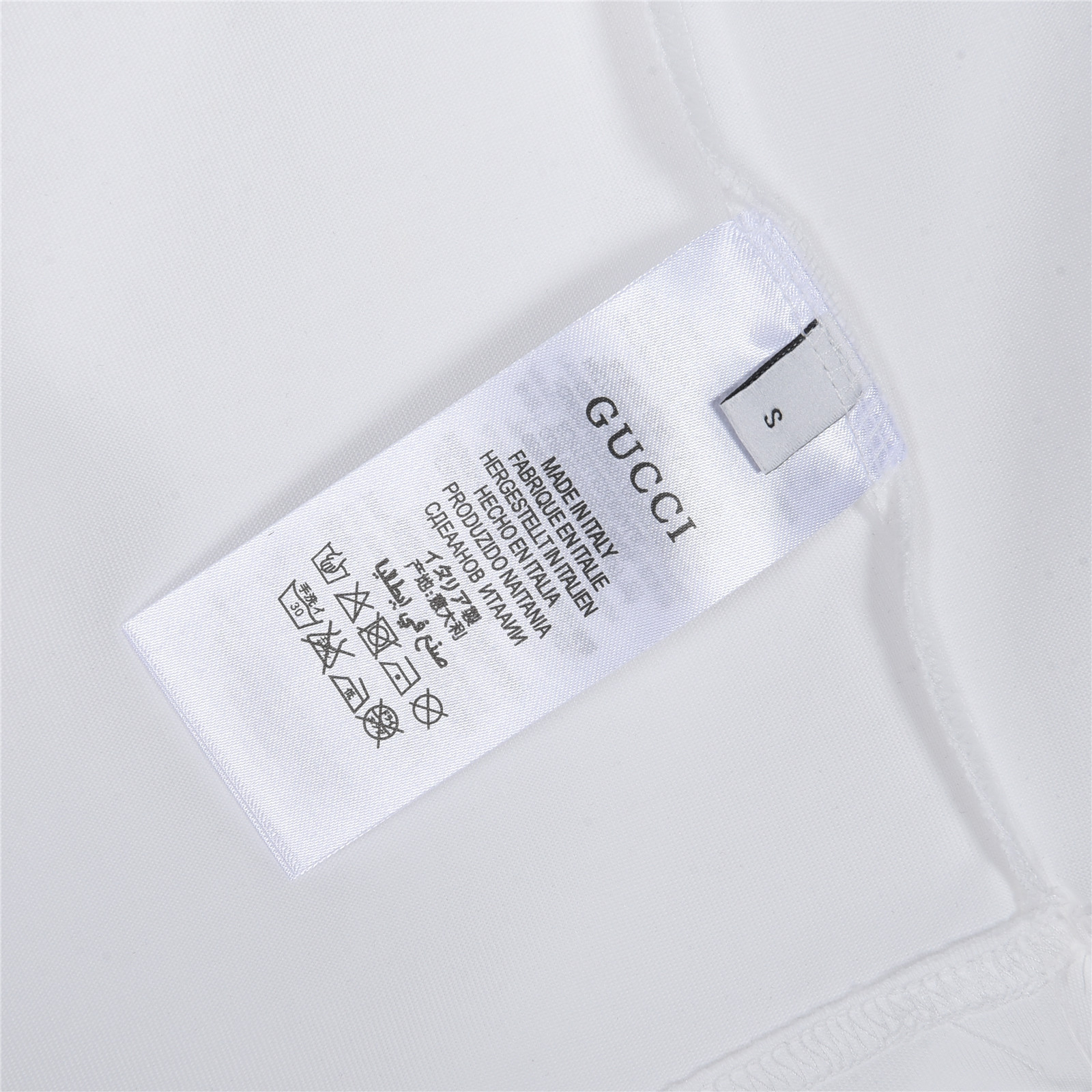 Gucci/古驰 互扣双G方块印花短袖T恤 白红 白蓝 白紫