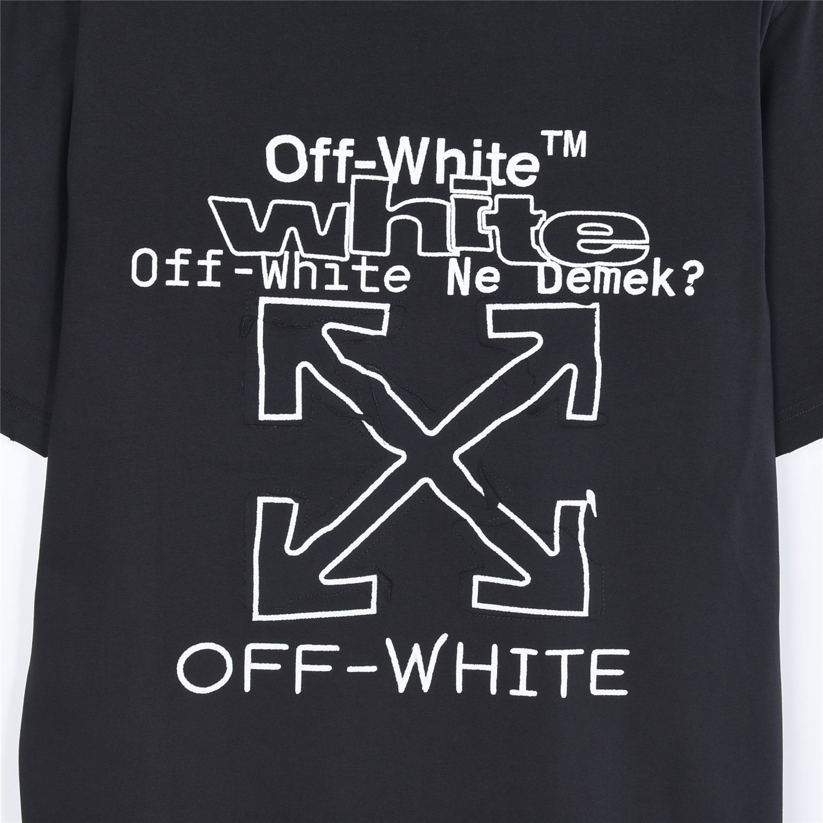OFFWHITE 背后箭头logo贴布刺绣圆领短袖T恤 黑色 白色-Top High Quatity Cheap Sneakers Fashion Clothing Clothes Bags handbags Shoes of all Brand wholesale With The best Quality And Beautiful Price from China Factory Chinese suppliers wholesaler seller OFFWHITE 背后箭头logo贴布刺绣圆领短袖T恤 黑色 白色