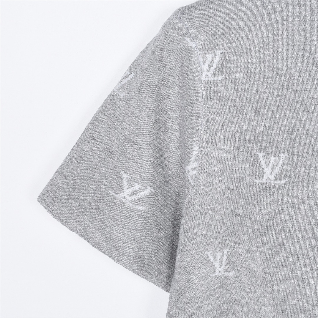 Louis Vuitton/路易威登 满印老花logo提花针织短袖T恤