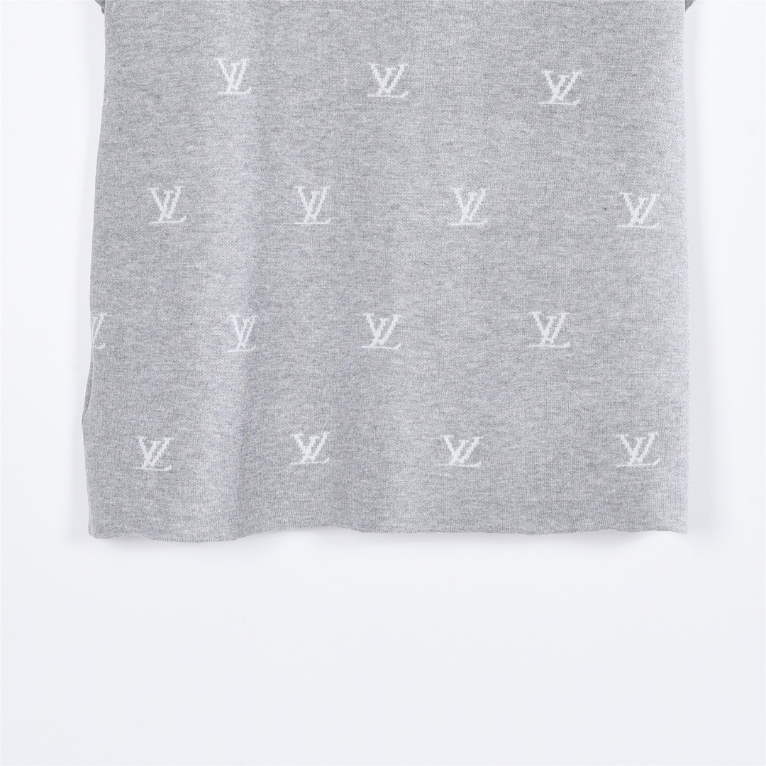 Louis Vuitton/路易威登 满印老花logo提花针织短袖T恤