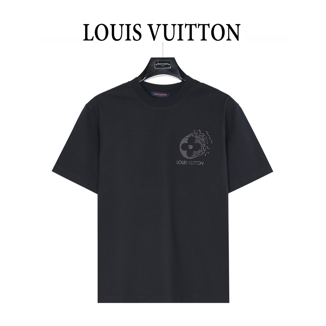 Louis Vuitton路易威登 残影暗纹四叶草刺绣圆领短袖T恤