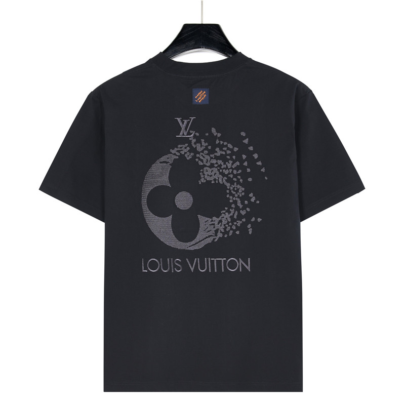Louis Vuitton路易威登 残影暗纹四叶草刺绣圆领短袖T恤