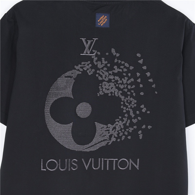 Louis Vuitton路易威登 残影暗纹四叶草刺绣圆领短袖T恤