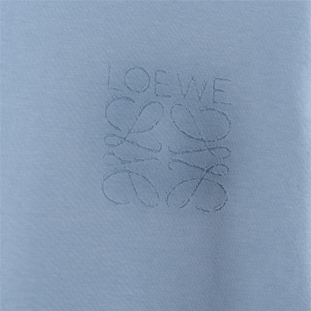 Loewe/罗意威 logo烧花镂空短袖T恤 蓝色-Chinese UA Cheap High Quatity Brand Clothes Bags handbags Sneakers wholesale wholesaler seller from China Factory suppliers Fashion Clothing Shoes best Quality Beautiful Price Loewe/罗意威 logo烧花镂空短袖T恤 蓝色