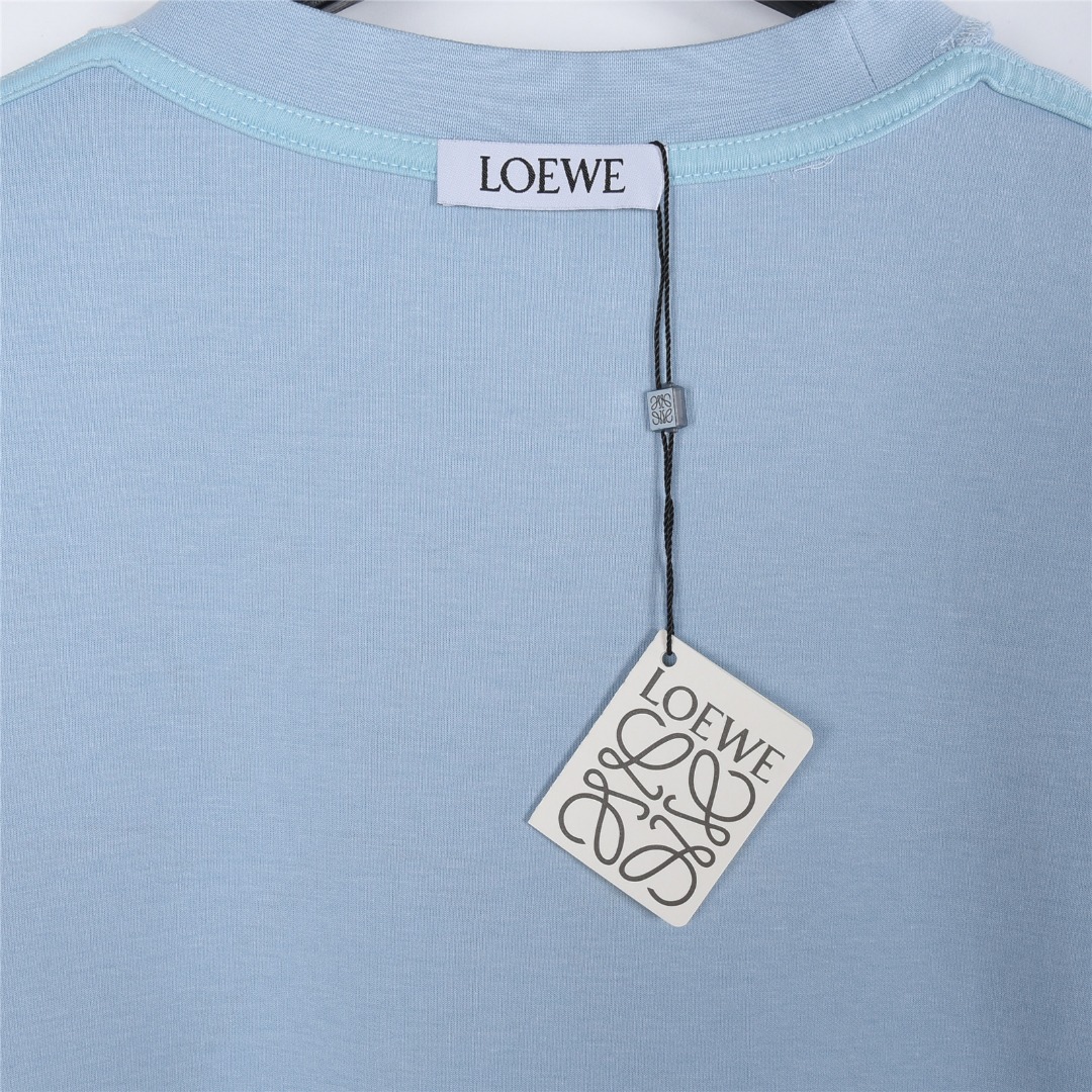Loewe/罗意威 logo烧花镂空短袖T恤 蓝色-Chinese UA Cheap High Quatity Brand Clothes Bags handbags Sneakers wholesale wholesaler seller from China Factory suppliers Fashion Clothing Shoes best Quality Beautiful Price Loewe/罗意威 logo烧花镂空短袖T恤 蓝色