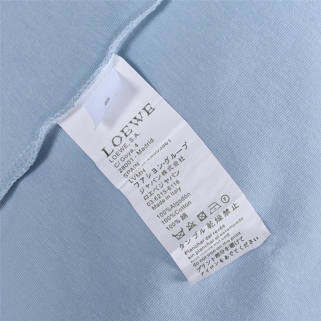 Loewe/罗意威 logo烧花镂空短袖T恤 蓝色-Chinese UA Cheap High Quatity Brand Clothes Bags handbags Sneakers wholesale wholesaler seller from China Factory suppliers Fashion Clothing Shoes best Quality Beautiful Price Loewe/罗意威 logo烧花镂空短袖T恤 蓝色