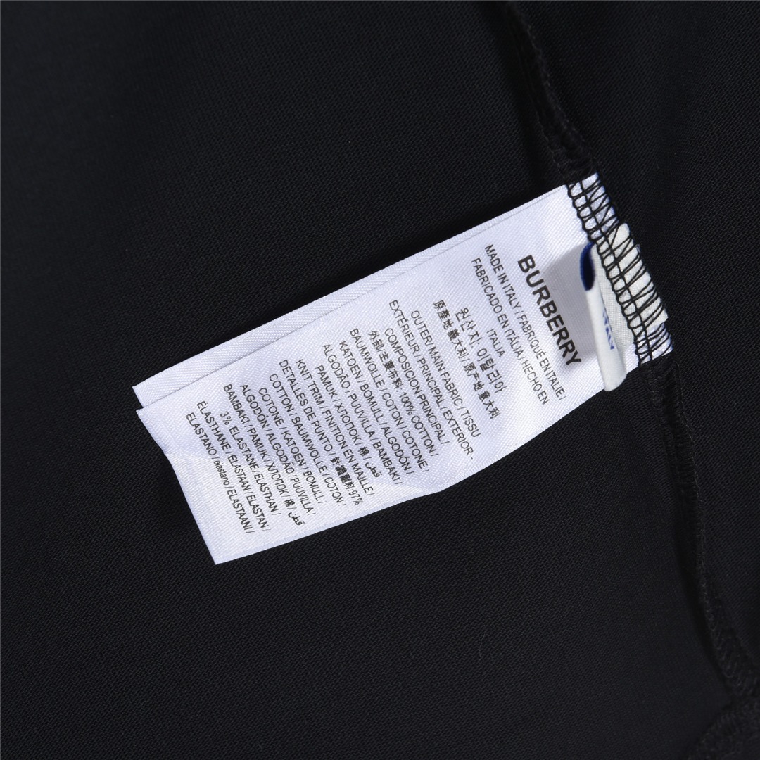 Burberry/巴宝莉 TB格纹方块字母浮雕压花短袖T恤 黑色 白色-Chinese UA Cheap High Quatity Brand Clothes Bags handbags Sneakers wholesale wholesaler seller from China Factory suppliers Fashion Clothing Shoes best Quality Beautiful Price Burberry/巴宝莉 TB格纹方块字母浮雕压花短袖T恤 黑色 白色