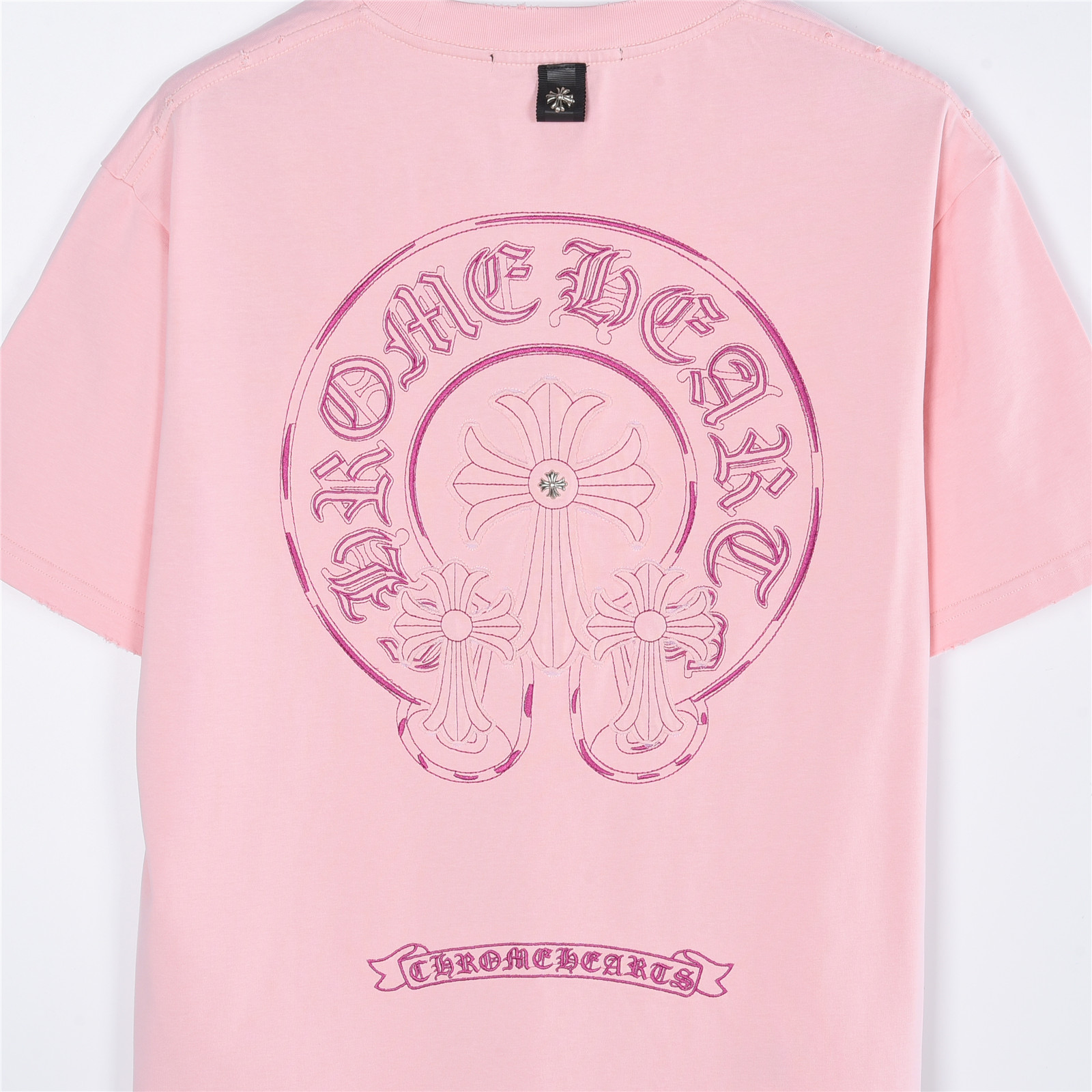 ChromeHearts/克罗心 马蹄十字架烧花贴布刺绣破洞短袖T恤-Top High Quatity Cheap Sneakers Fashion Clothing Clothes Bags handbags Shoes of all Brand wholesale With The best Quality And Beautiful Price from China Factory Chinese suppliers wholesaler seller ChromeHearts/克罗心 马蹄十字架烧花贴布刺绣破洞短袖T恤