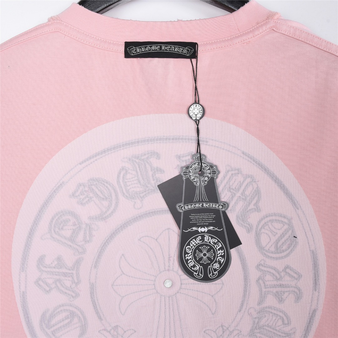 ChromeHearts/克罗心 马蹄十字架烧花贴布刺绣破洞短袖T恤-Top High Quatity Cheap Sneakers Fashion Clothing Clothes Bags handbags Shoes of all Brand wholesale With The best Quality And Beautiful Price from China Factory Chinese suppliers wholesaler seller ChromeHearts/克罗心 马蹄十字架烧花贴布刺绣破洞短袖T恤