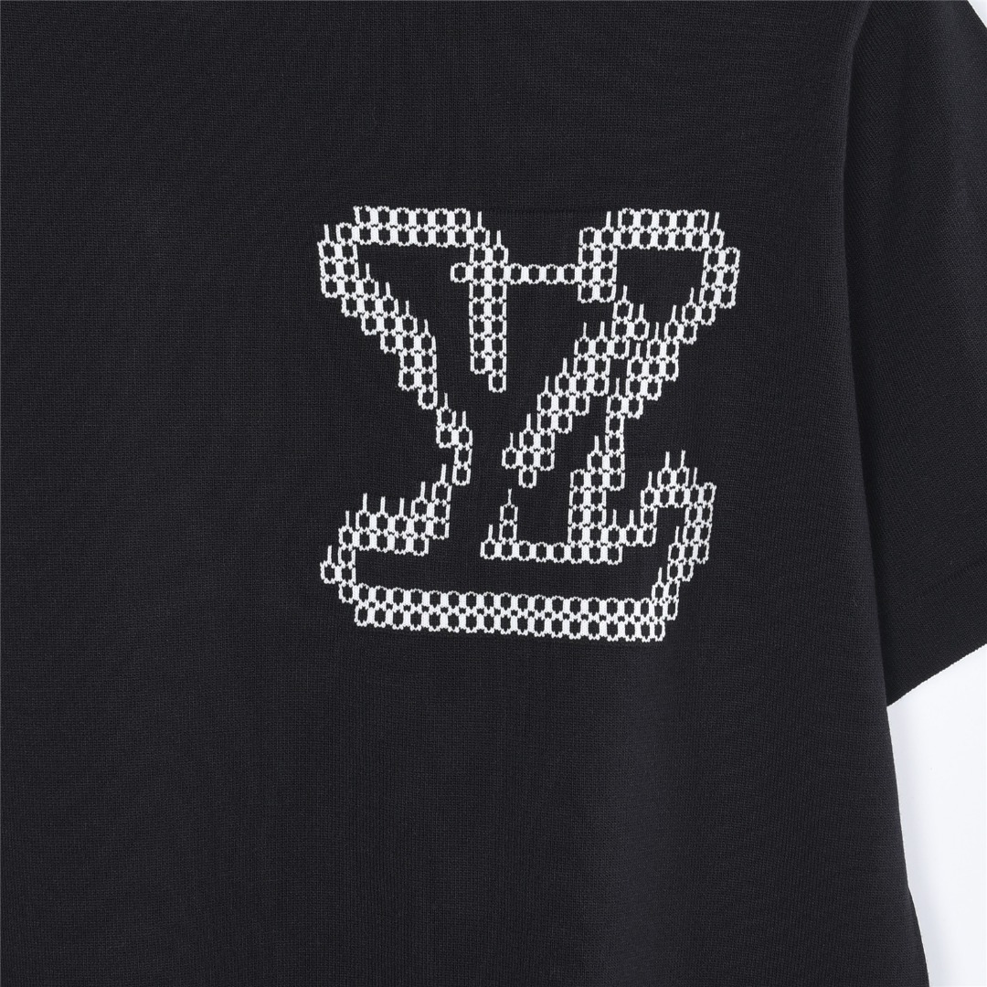 Louis Vuitton/路易威登 前后提花大logo针织短袖T恤-Top High Quatity Cheap Sneakers Fashion Clothing Clothes Bags handbags Shoes of all Brand wholesale With The best Quality And Beautiful Price from China Factory Chinese suppliers wholesaler seller Louis Vuitton/路易威登 前后提花大logo针织短袖T恤