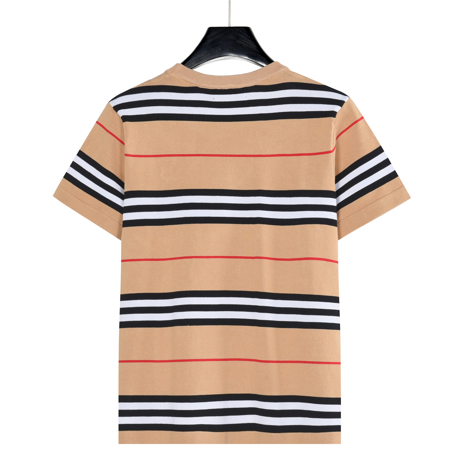 Burberry/巴宝莉 经典TB刺绣条纹针织短袖T恤 卡其 Burberry/巴宝莉 经典TB刺绣条纹针织短袖T恤 卡其