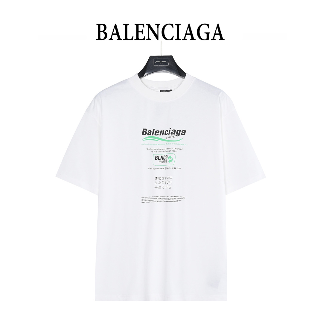 Balenciaga/巴黎世家 环保限定印花短袖T恤 白色 Balenciaga/巴黎世家 环保限定印花短袖T恤 白色