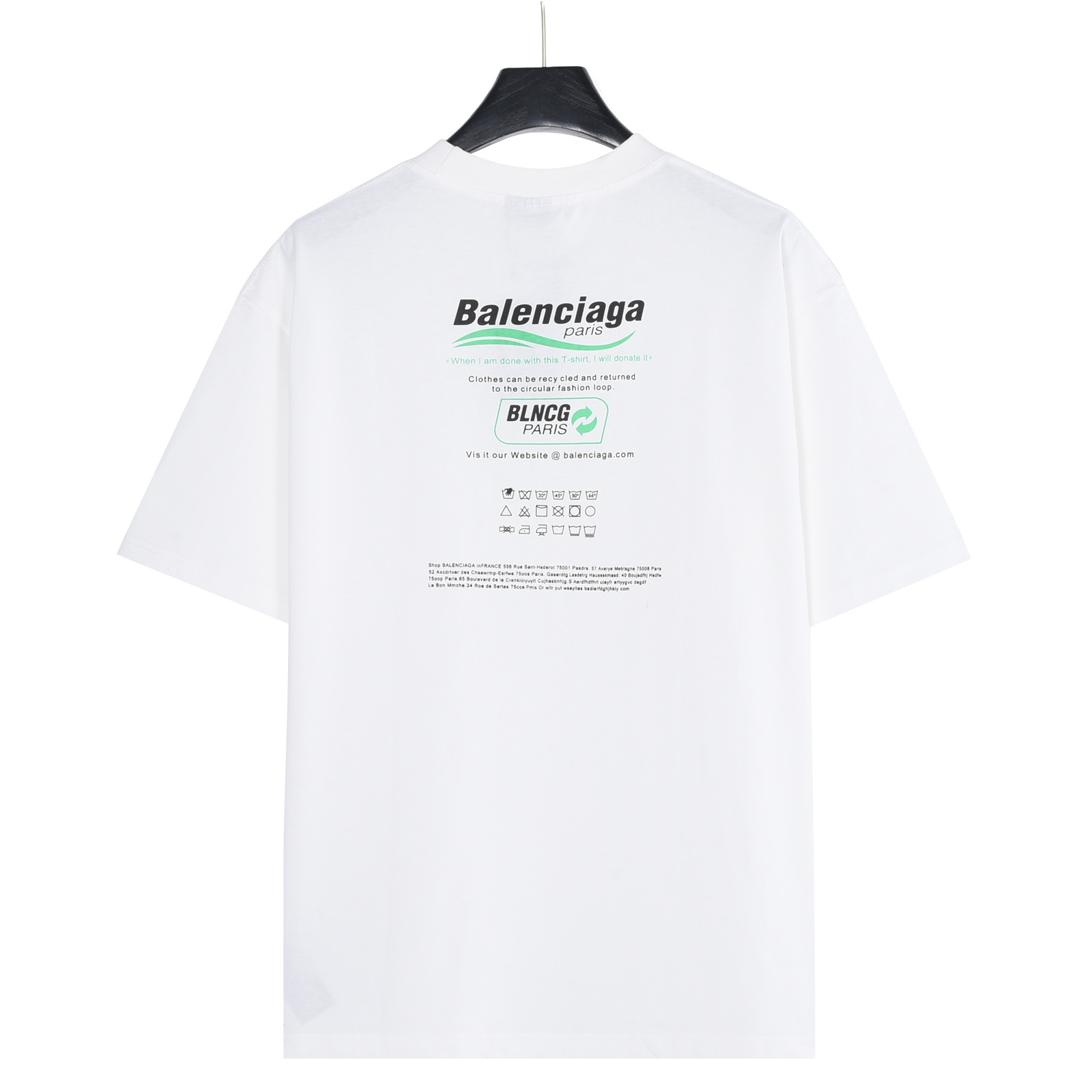 Balenciaga/巴黎世家 环保限定印花短袖T恤 白色 Balenciaga/巴黎世家 环保限定印花短袖T恤 白色