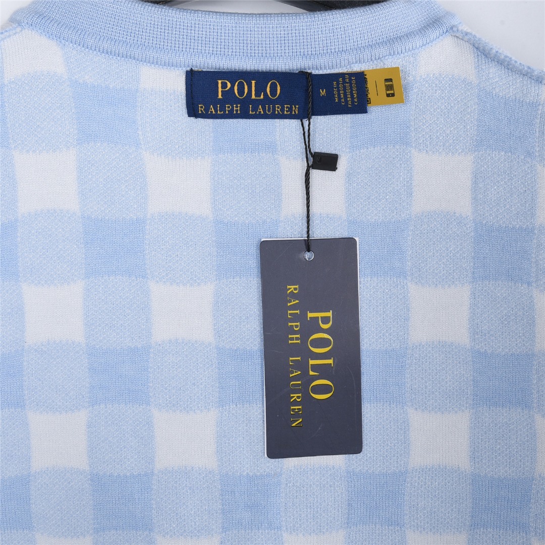 Ralph Lauren/拉夫劳伦 格子提花针织短袖polo衫 (女款) 绿色 蓝色-Top High Quatity Cheap Sneakers Fashion Clothing Clothes Bags handbags Shoes of all Brand wholesale With The best Quality And Beautiful Price from China Factory Chinese suppliers wholesaler seller Ralph Lauren/拉夫劳伦 格子提花针织短袖polo衫 (女款) 绿色 蓝色