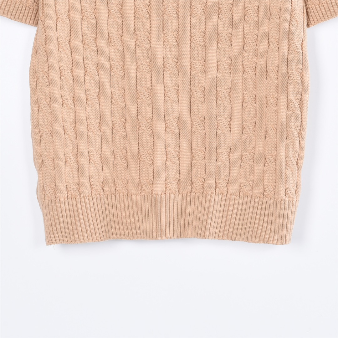 Ralph Lauren/拉夫劳伦 小战马刺绣绞花针织短袖T恤-Top High Quatity Cheap Sneakers Fashion Clothing Clothes Bags handbags Shoes of all Brand wholesale With The best Quality And Beautiful Price from China Factory Chinese suppliers wholesaler seller Ralph Lauren/拉夫劳伦 小战马刺绣绞花针织短袖T恤