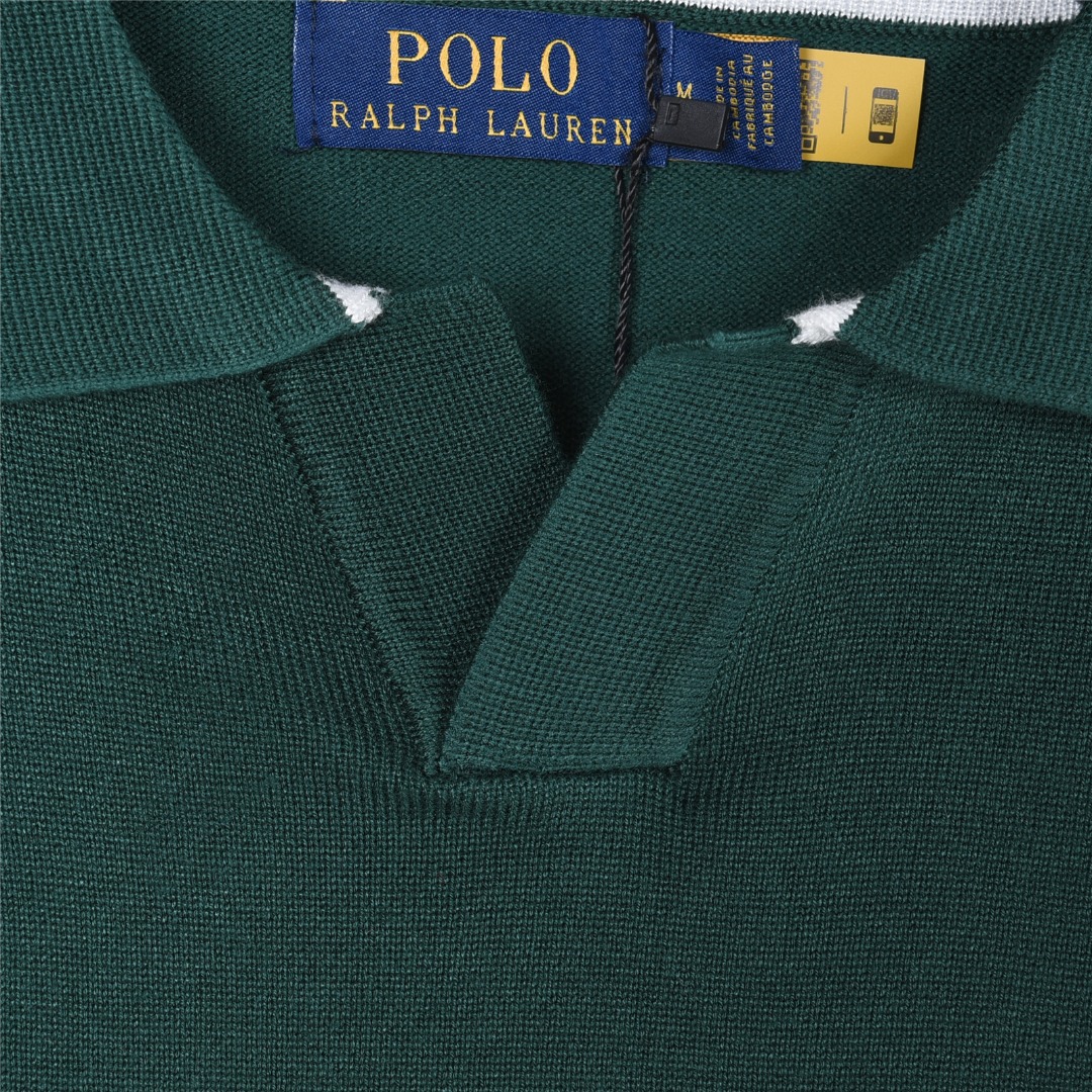 Ralph Lauren/拉夫劳伦 条纹马标刺绣小V领针织短袖polo衫 绿色 黑色 白色-Chinese UA Cheap High Quatity Brand Clothes Bags handbags Sneakers wholesale wholesaler seller from China Factory suppliers Fashion Clothing Shoes best Quality Beautiful Price Ralph Lauren/拉夫劳伦 条纹马标刺绣小V领针织短袖polo衫 绿色 黑色 白色