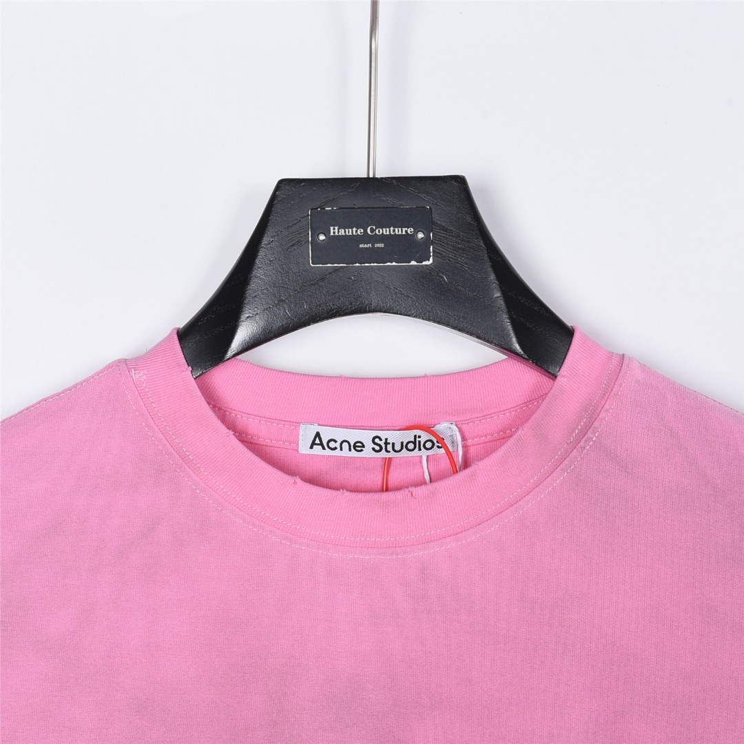 Acne Studios 复古泥染做旧1996字母水洗破洞短袖T恤