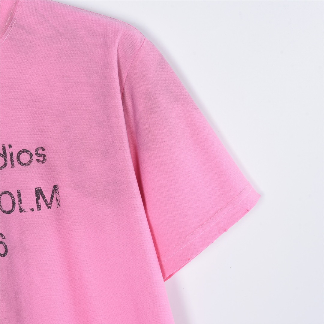 Acne Studios 复古泥染做旧1996字母水洗破洞短袖T恤