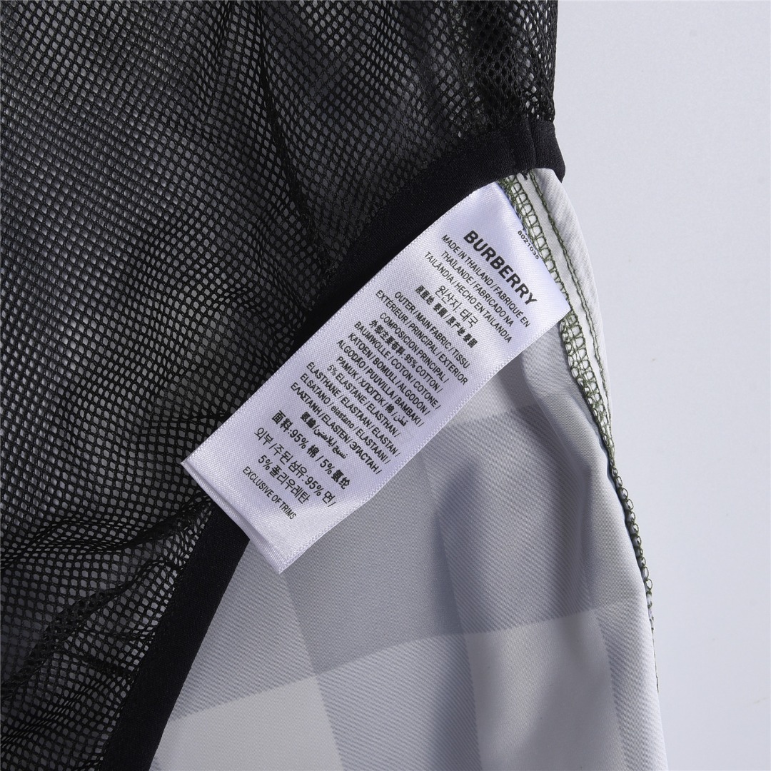 Burberry/巴宝莉 格纹抽绳网眼内衬沙滩短裤