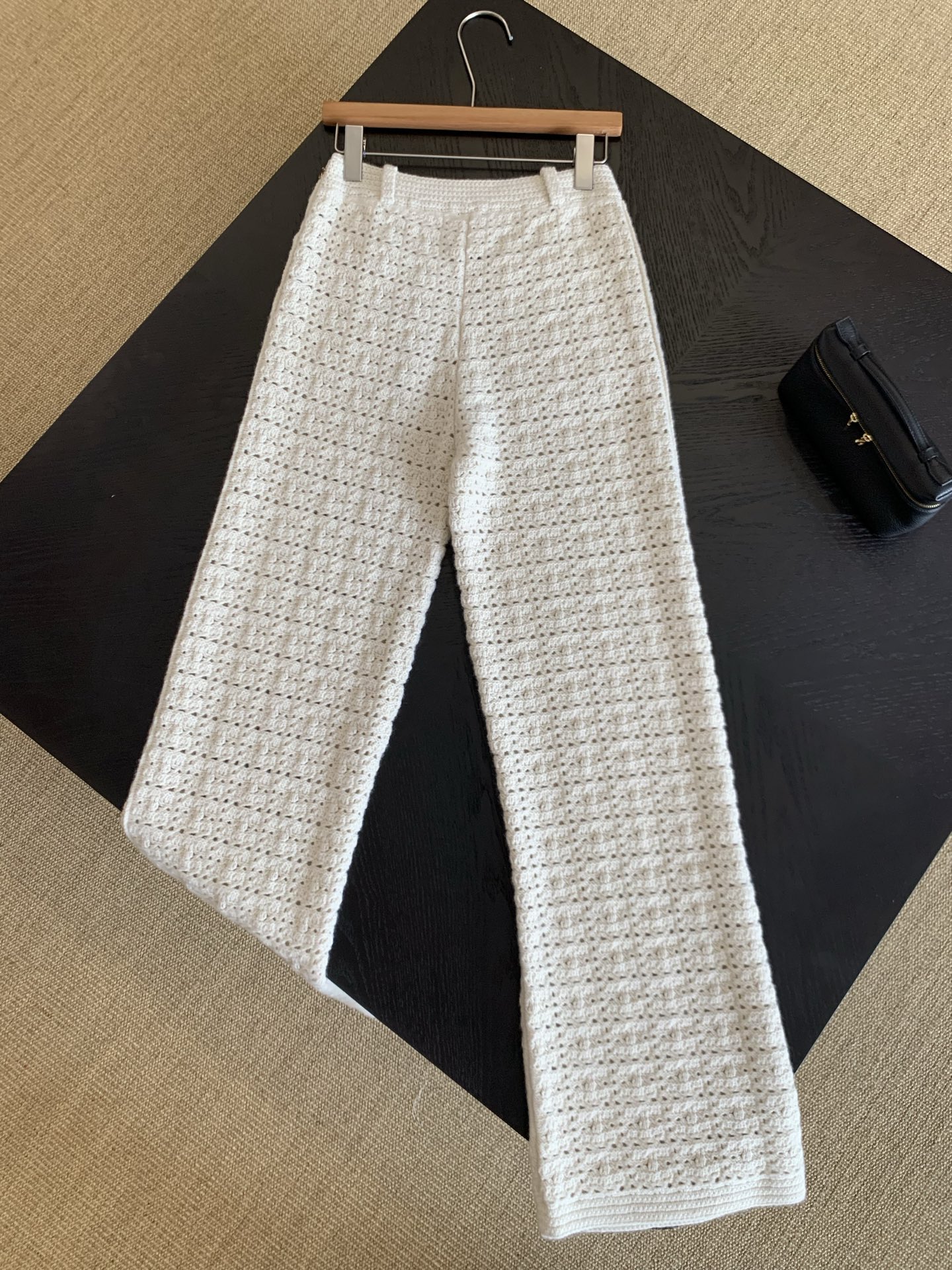 Elegant Women's Crochet Knit Wide Leg Pants High Waist Casual Trousers 4 i1746347717326 7239 0 1