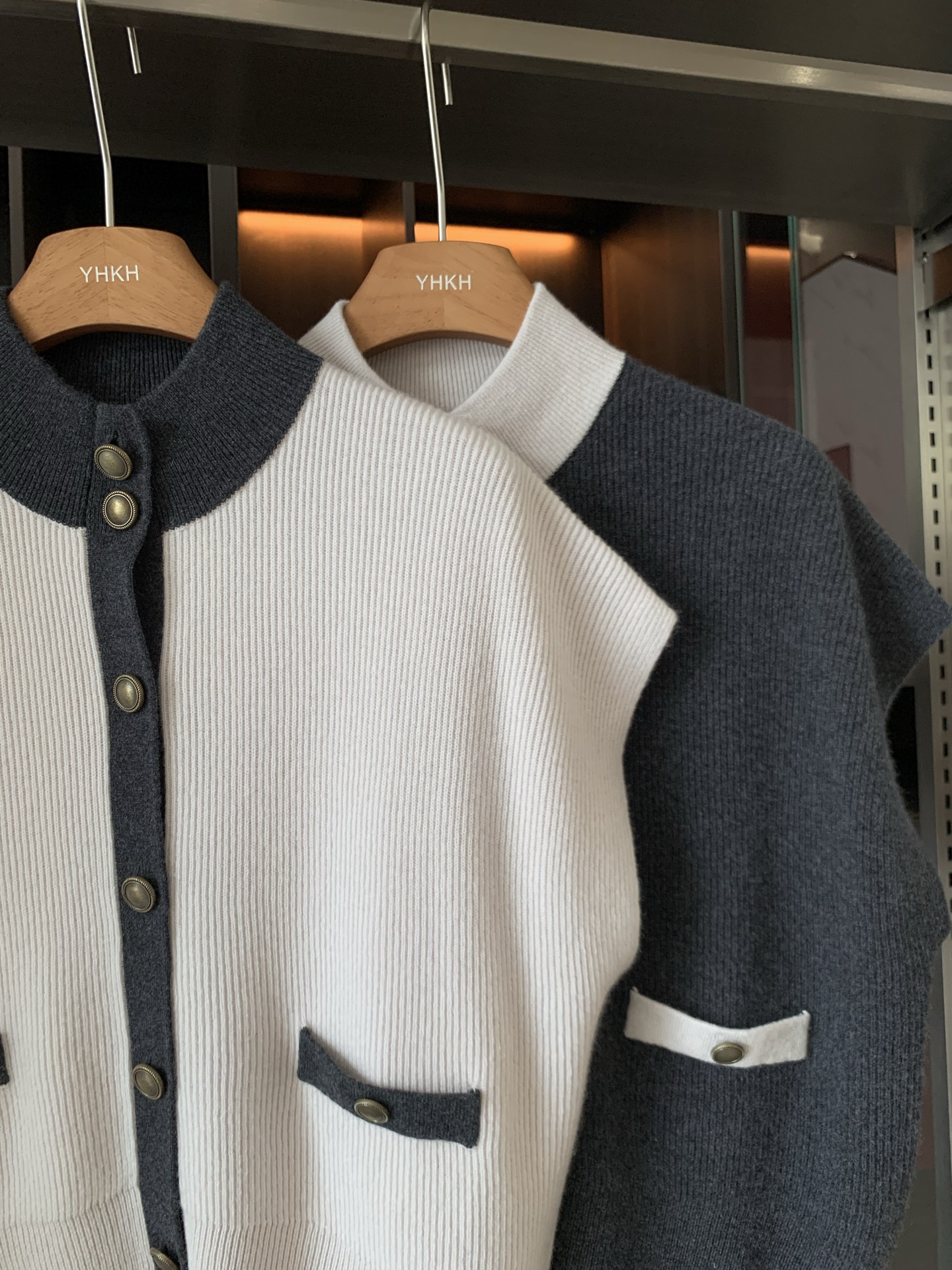 Wool Cashmere Blend Knit Cardigan Vest Set - Beige, Dark Gray, Sizes S-L 7 i1752656786924 4124 0 4