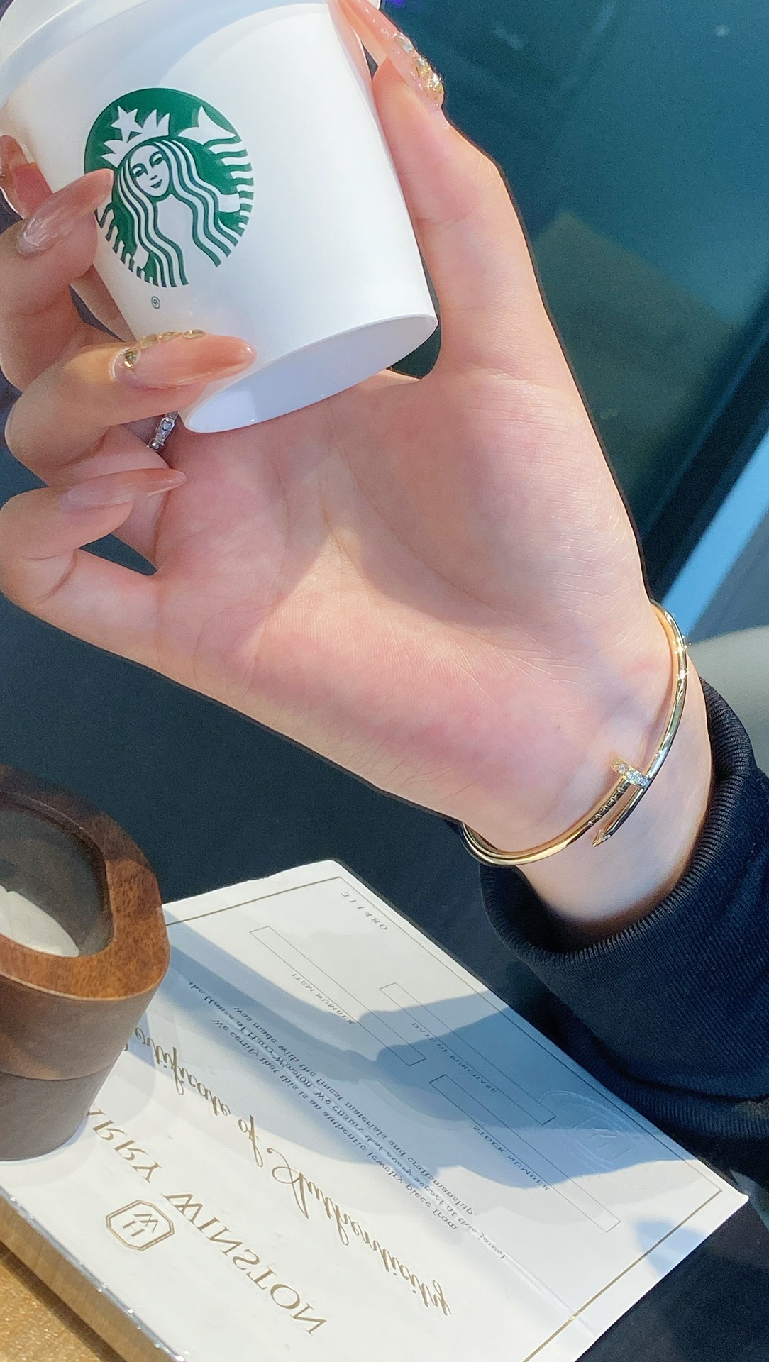 Slim Nail Bangle with Pavé Head and Tip Accents - Comprehensive 6