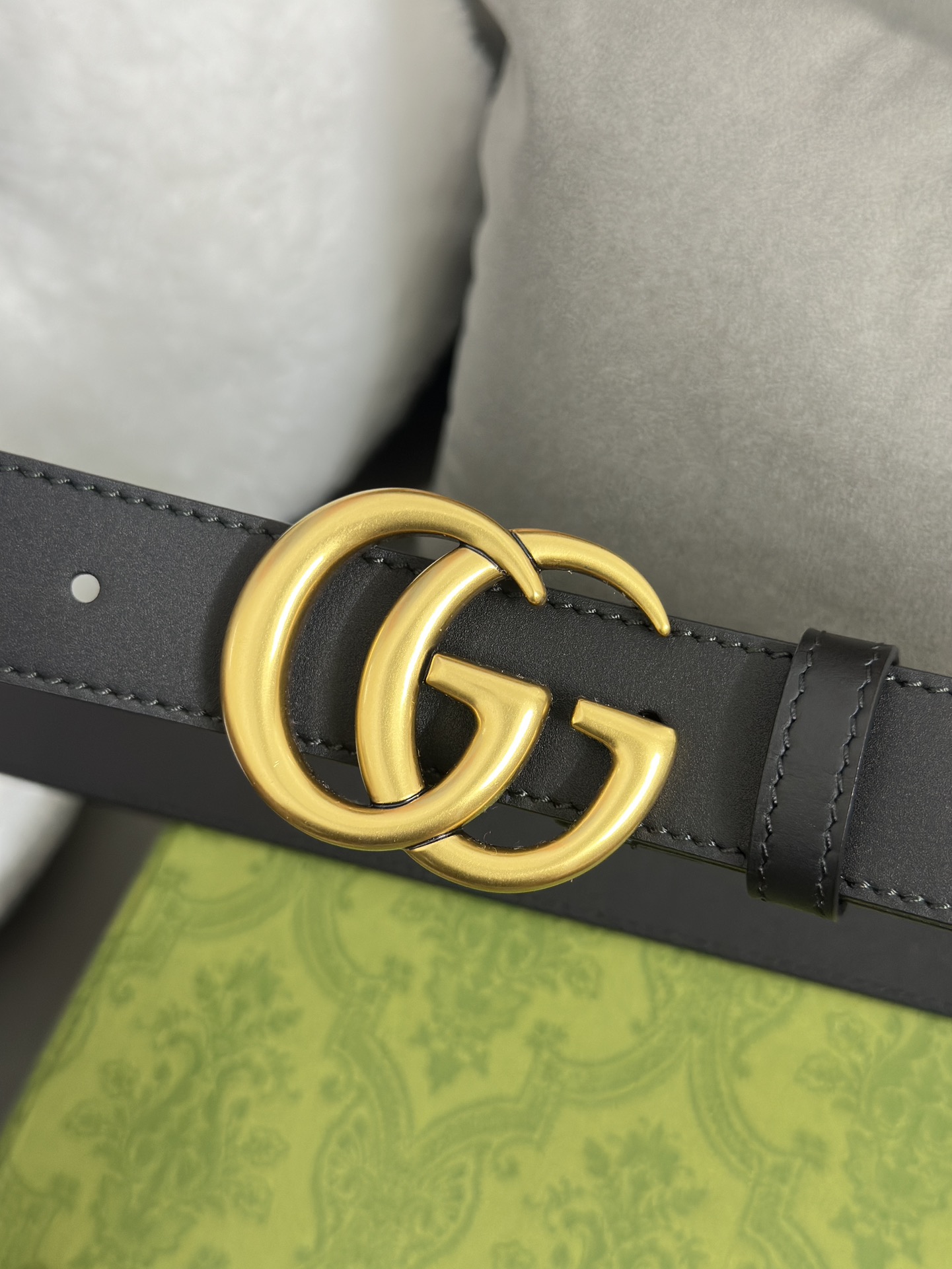 Gucci 古奇 细纹小牛皮，内衬进口专用底 宽3.0cm GG扣