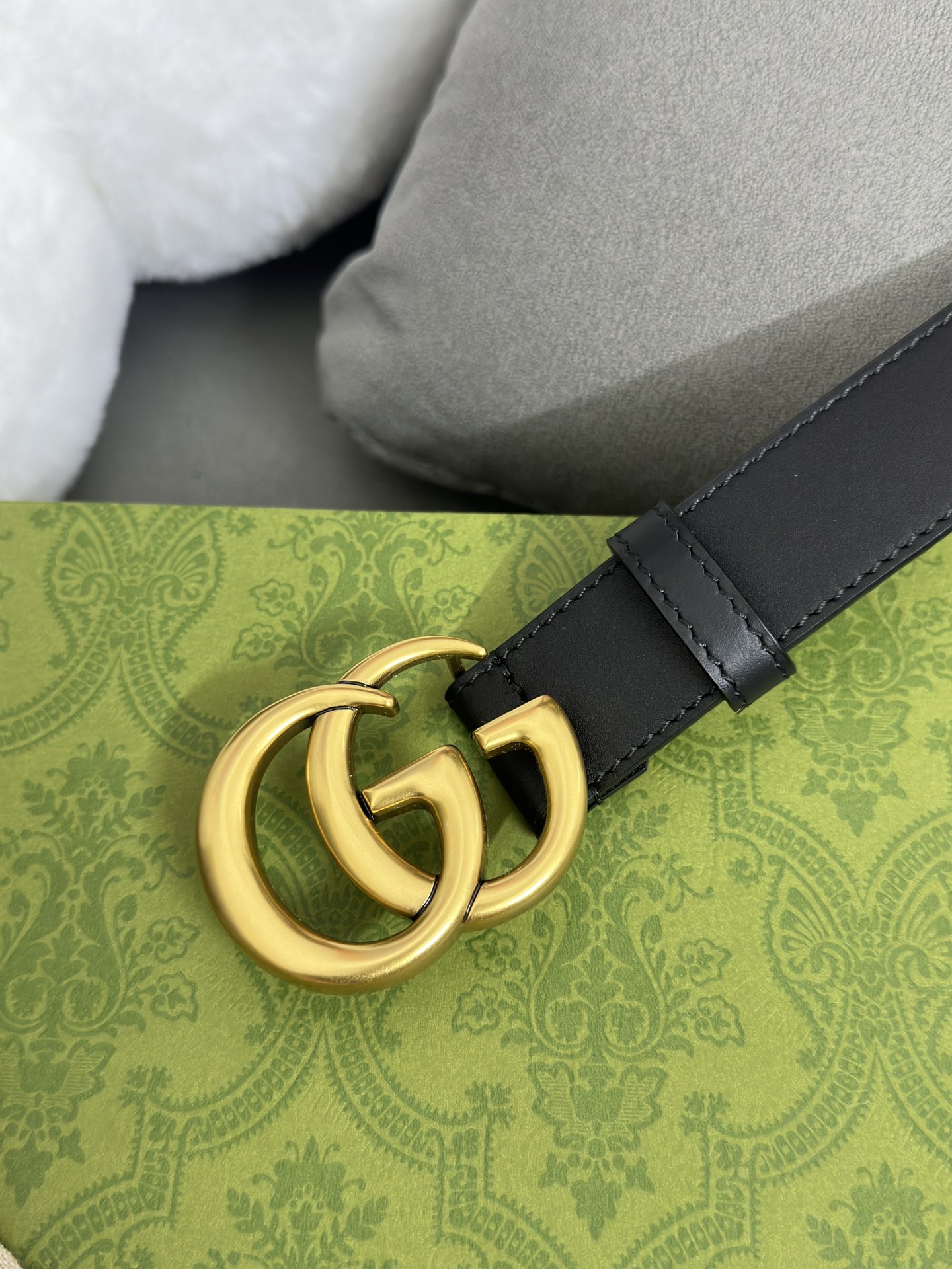 Gucci 古奇 细纹小牛皮，内衬进口专用底 宽3.0cm GG扣